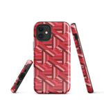 Tough Case for iPhone® Tiled Folded Reds