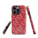 Tough Case for iPhone® Tiled Folded Reds