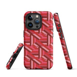 Tough Case for iPhone® Tiled Folded Reds